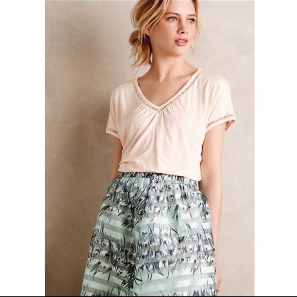 Anthropologie Meadow Rue Chiffon Spliced Tee